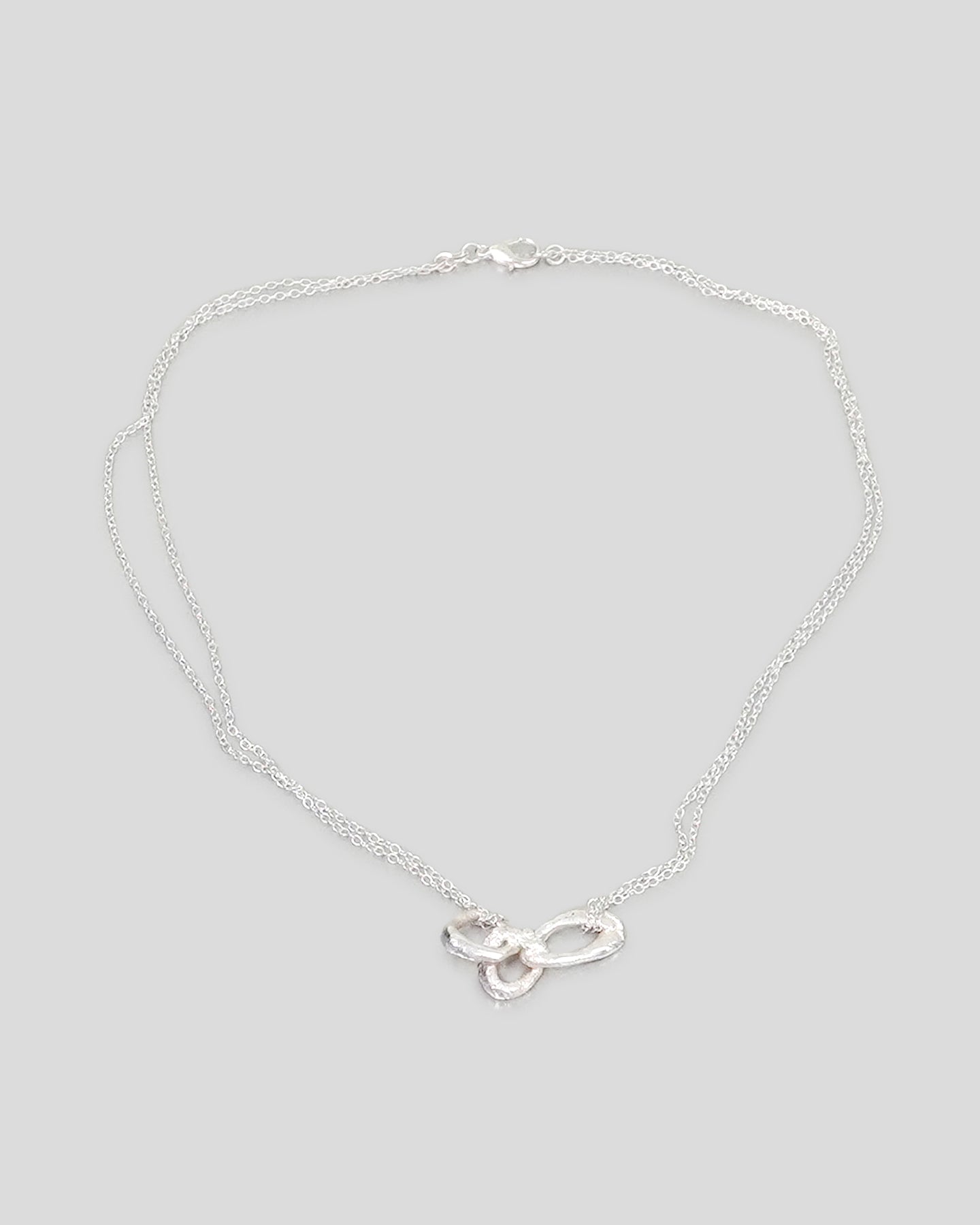 Three Silver Loops Necklace